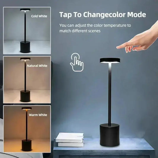 Oska™ – The Minimalist Ambient Lamp with touch control for changing color temperature between cold white, natural white, and warm white lighting modes.